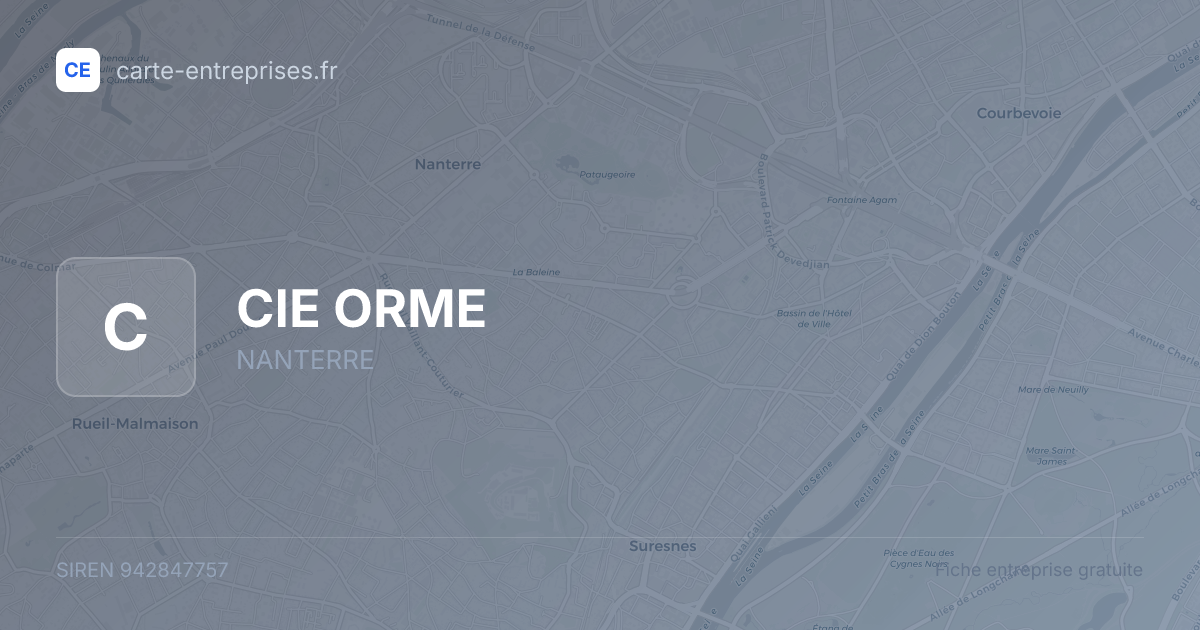 CIE ORME — 942847757 — fiche entreprise
