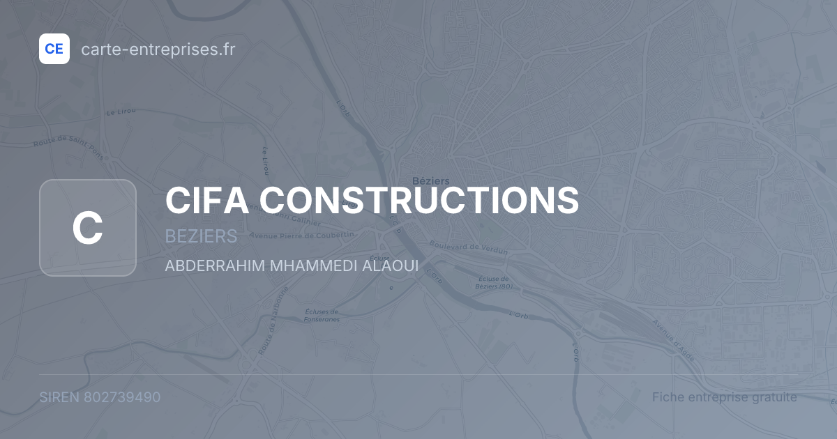 CIFA CONSTRUCTIONS — 802739490 — fiche entreprise