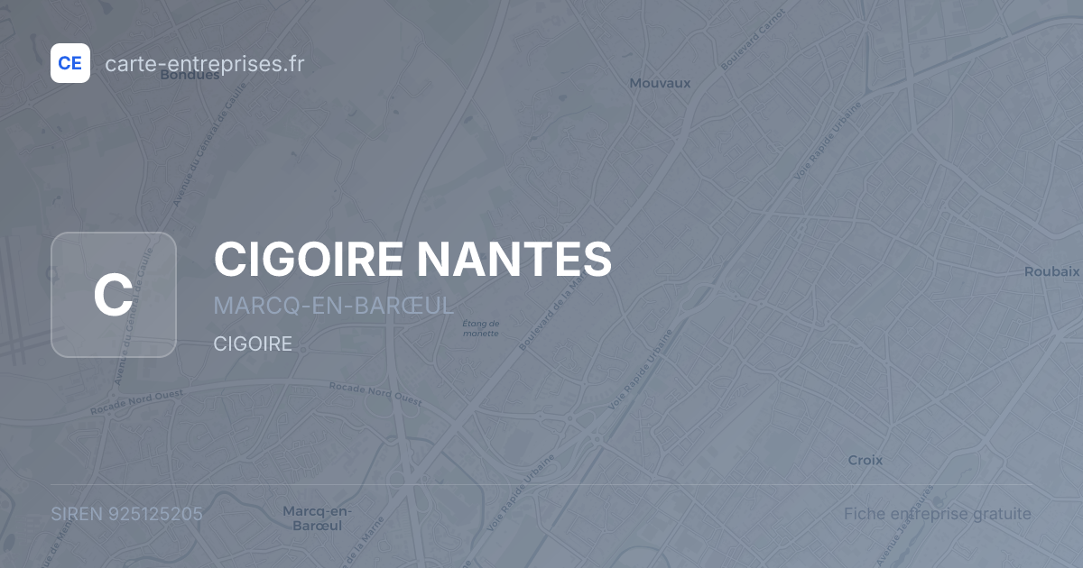 CIGOIRE NANTES — 925125205 — fiche entreprise
