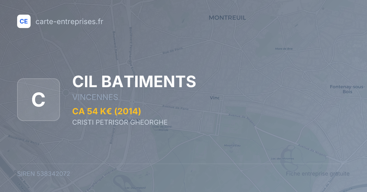 CIL BATIMENTS — 538342072 — fiche entreprise