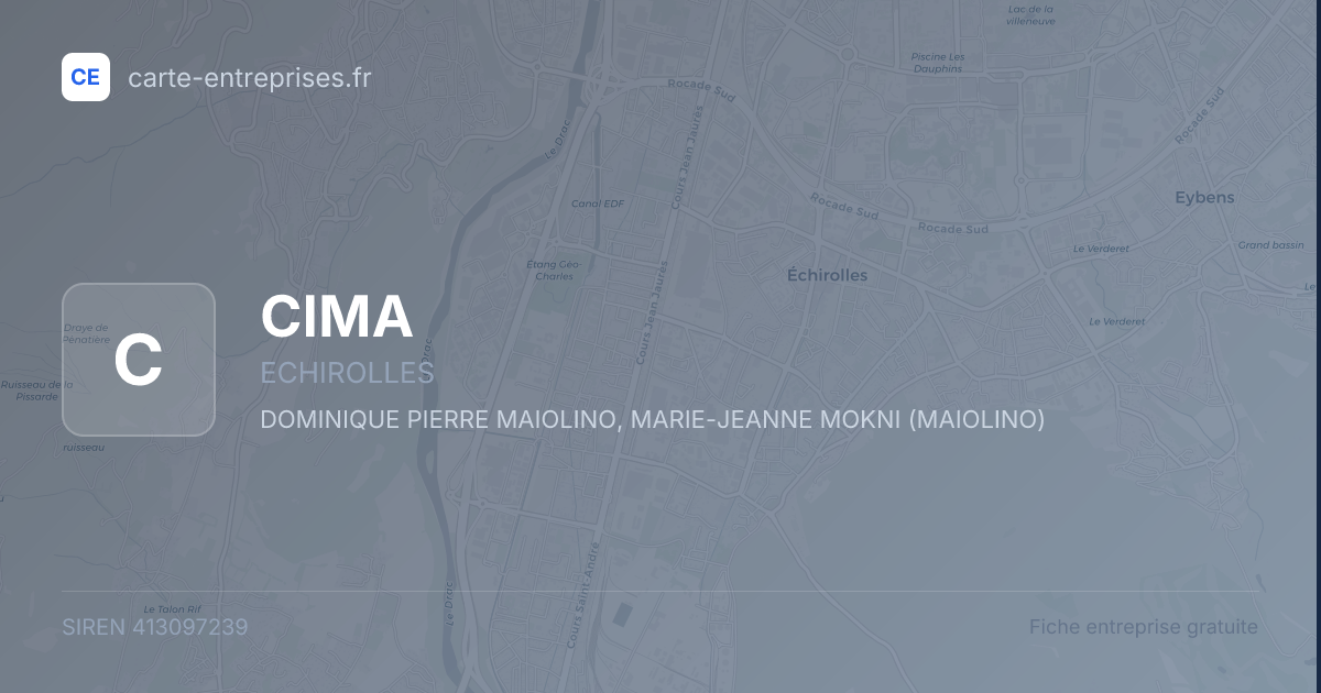 CIMA — 413097239 — fiche entreprise