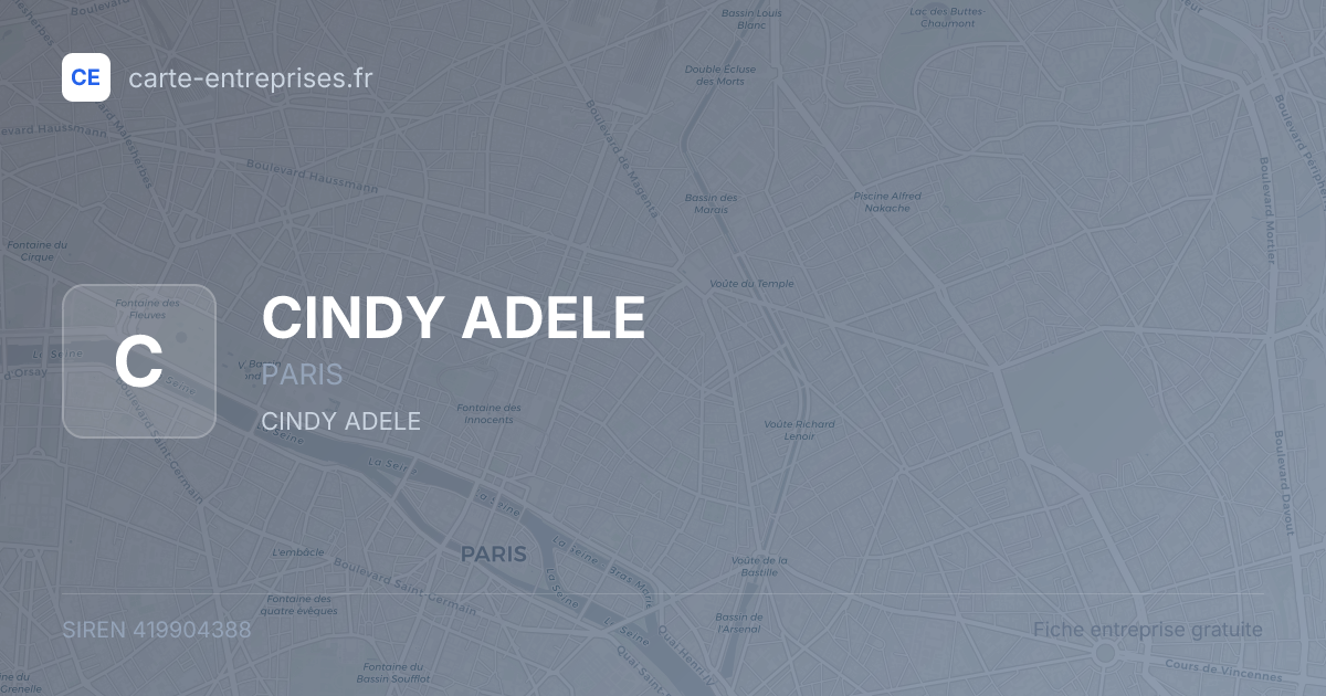 CINDY ADELE — 419904388 — fiche entreprise
