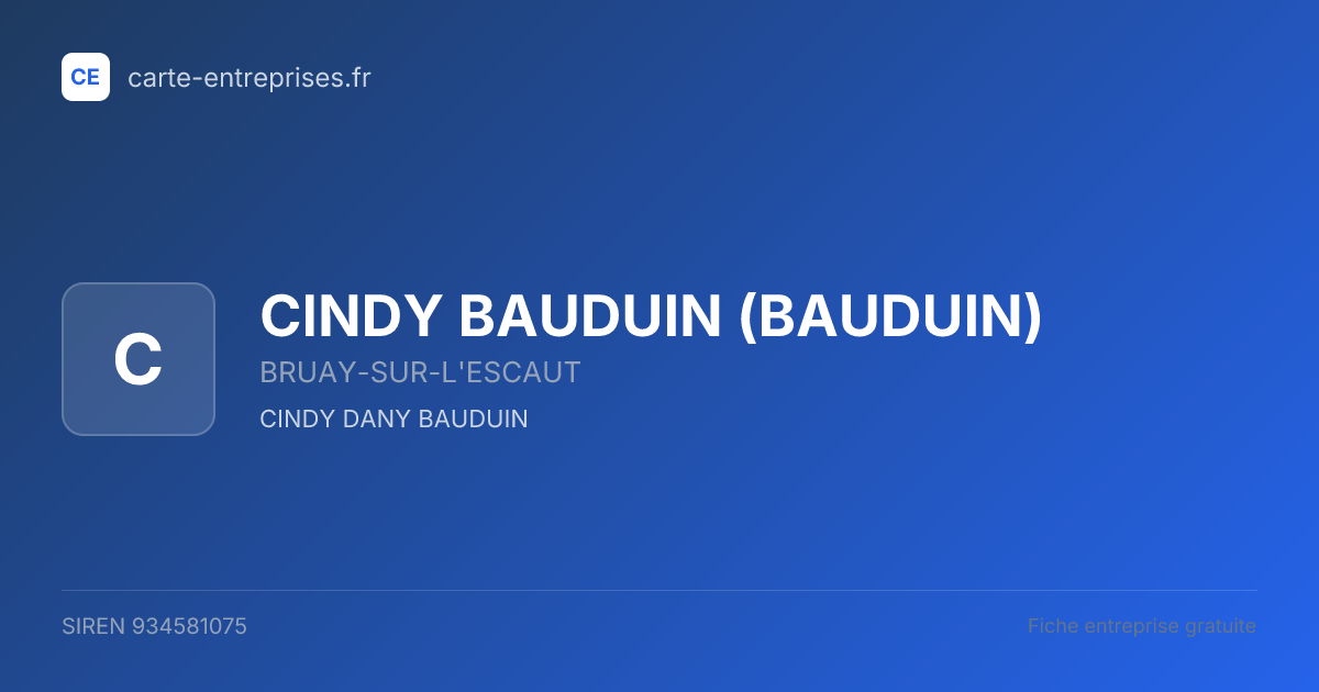 CINDY BAUDUIN (BAUDUIN) — 934581075 — fiche entreprise