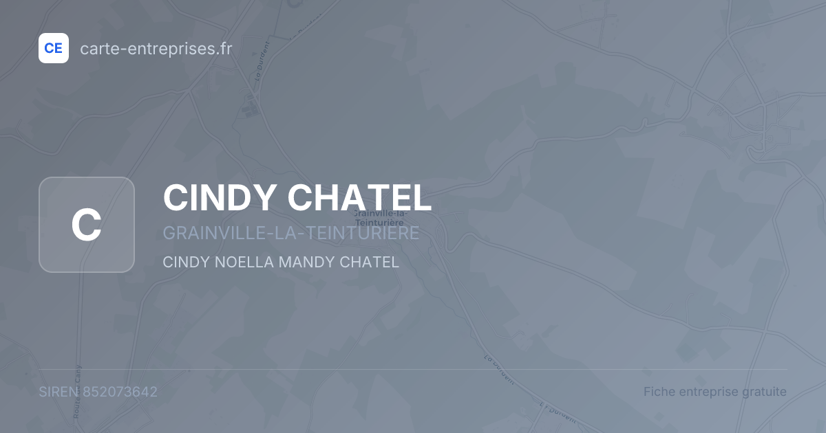 CINDY CHATEL — 852073642 — fiche entreprise