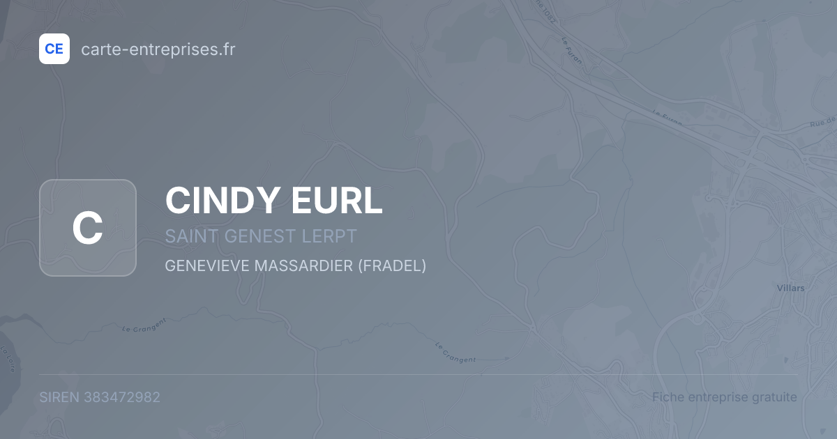 CINDY EURL — 383472982 — fiche entreprise