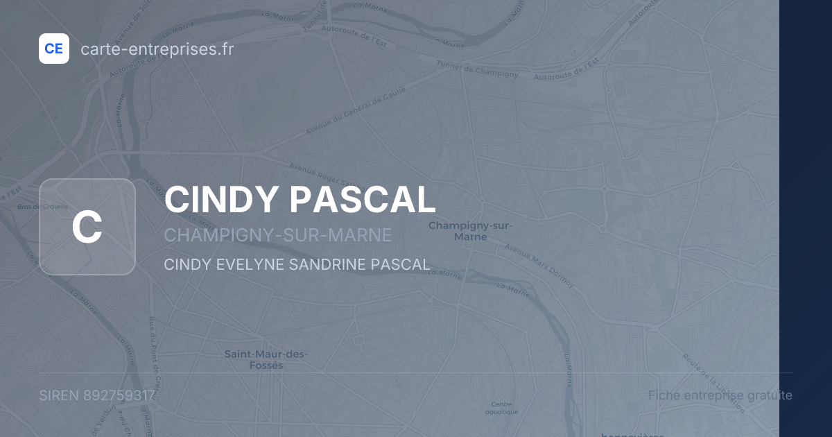CINDY PASCAL — 892759317 — fiche entreprise