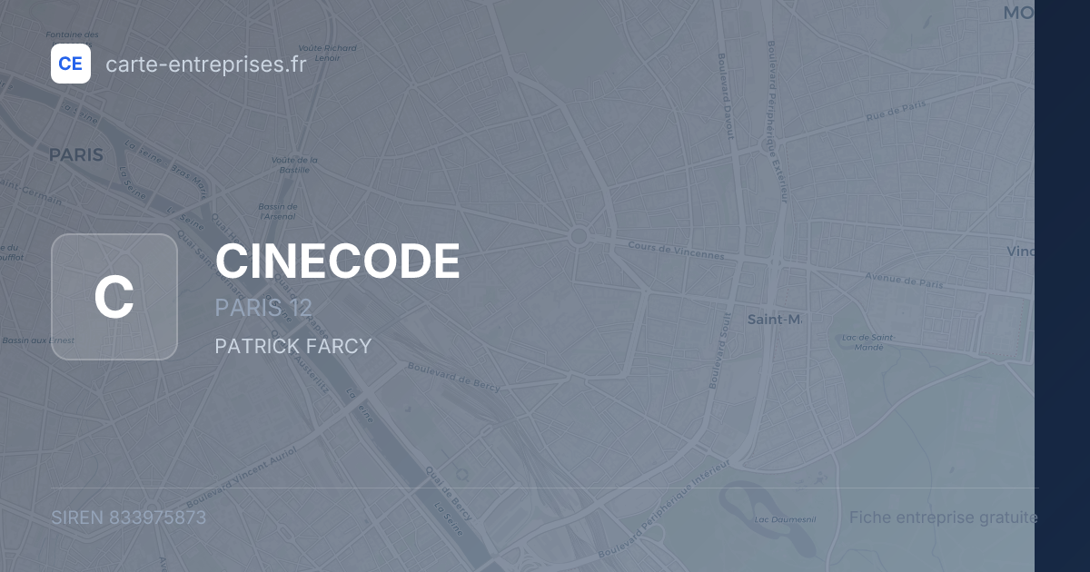 CINECODE — 833975873 — fiche entreprise