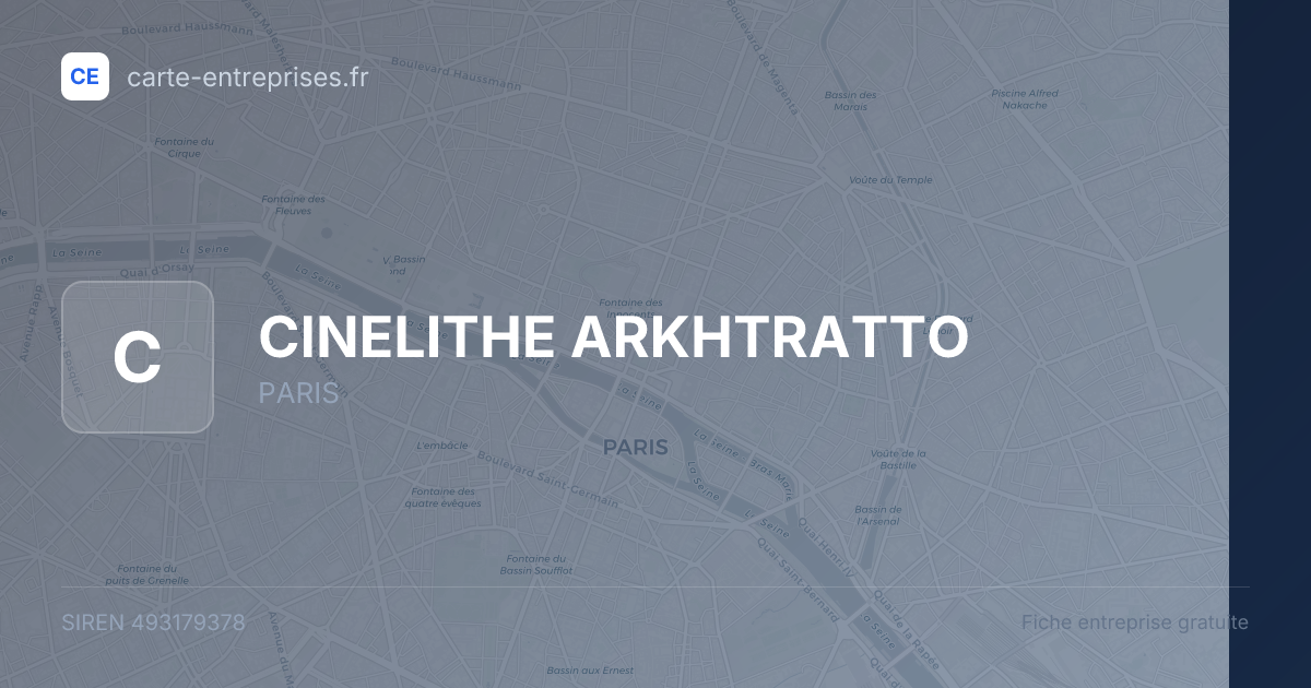CINELITHE ARKHTRATTO — 493179378 — fiche entreprise