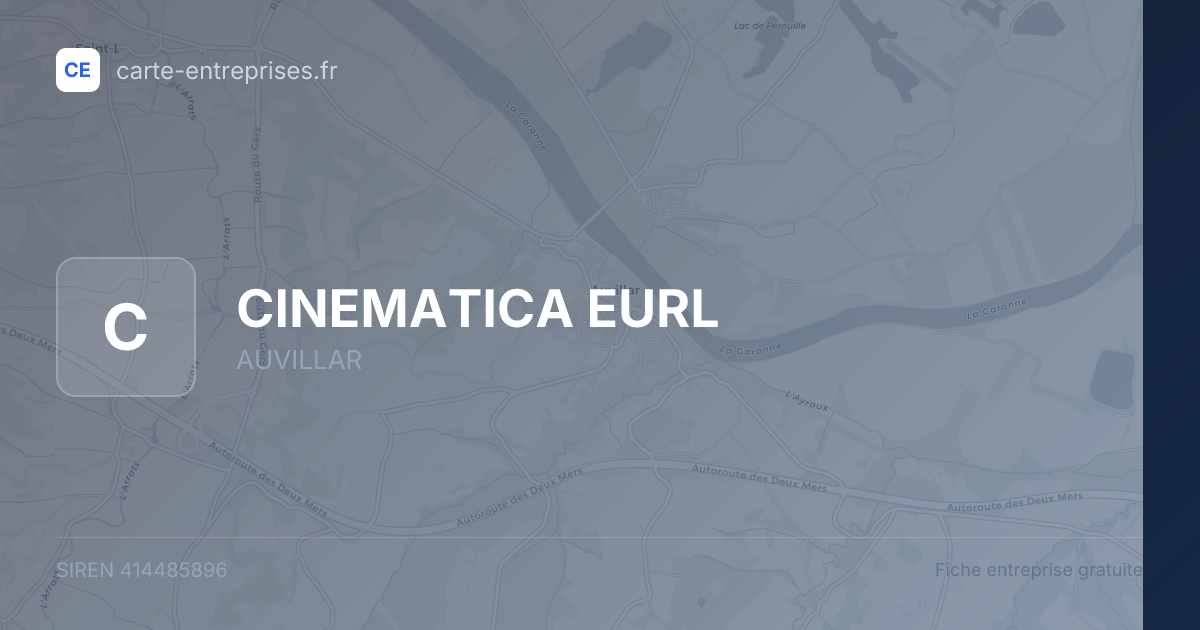 CINEMATICA EURL — 414485896 — fiche entreprise