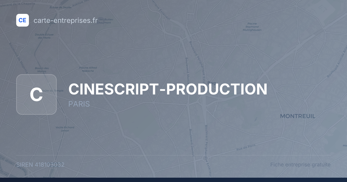 CINESCRIPT-PRODUCTION — 418103032 — fiche entreprise