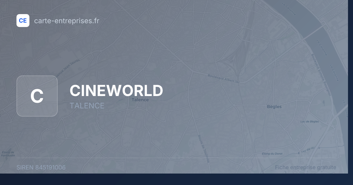 CINEWORLD — 845191006 — fiche entreprise