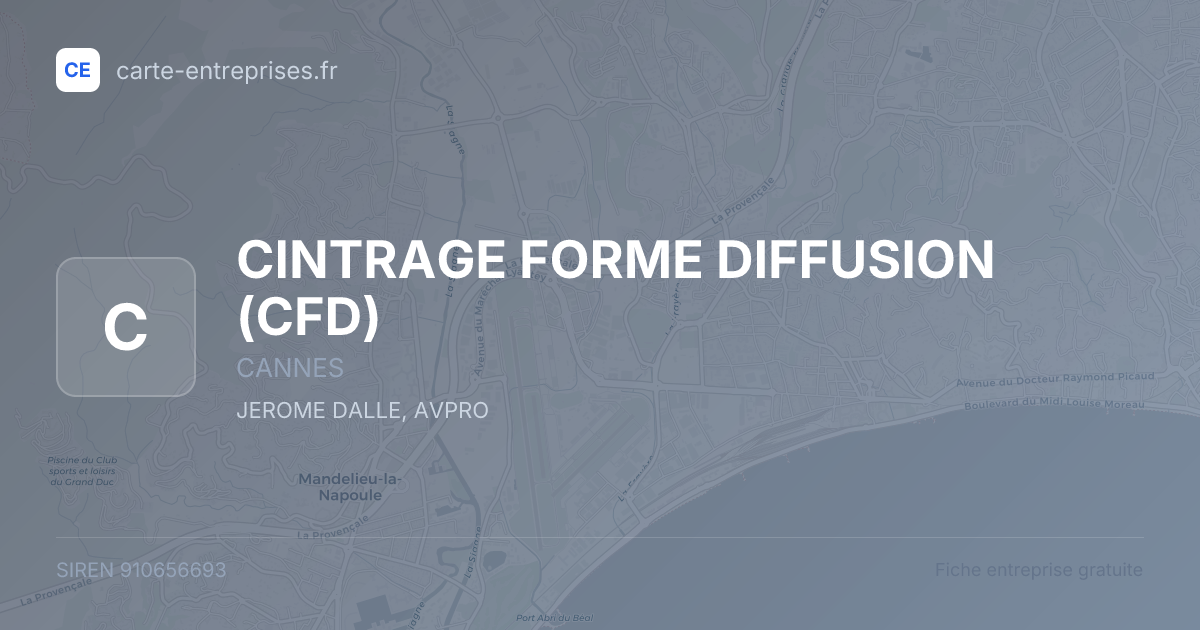 CINTRAGE FORME DIFFUSION (CFD) — 910656693 — fiche entreprise