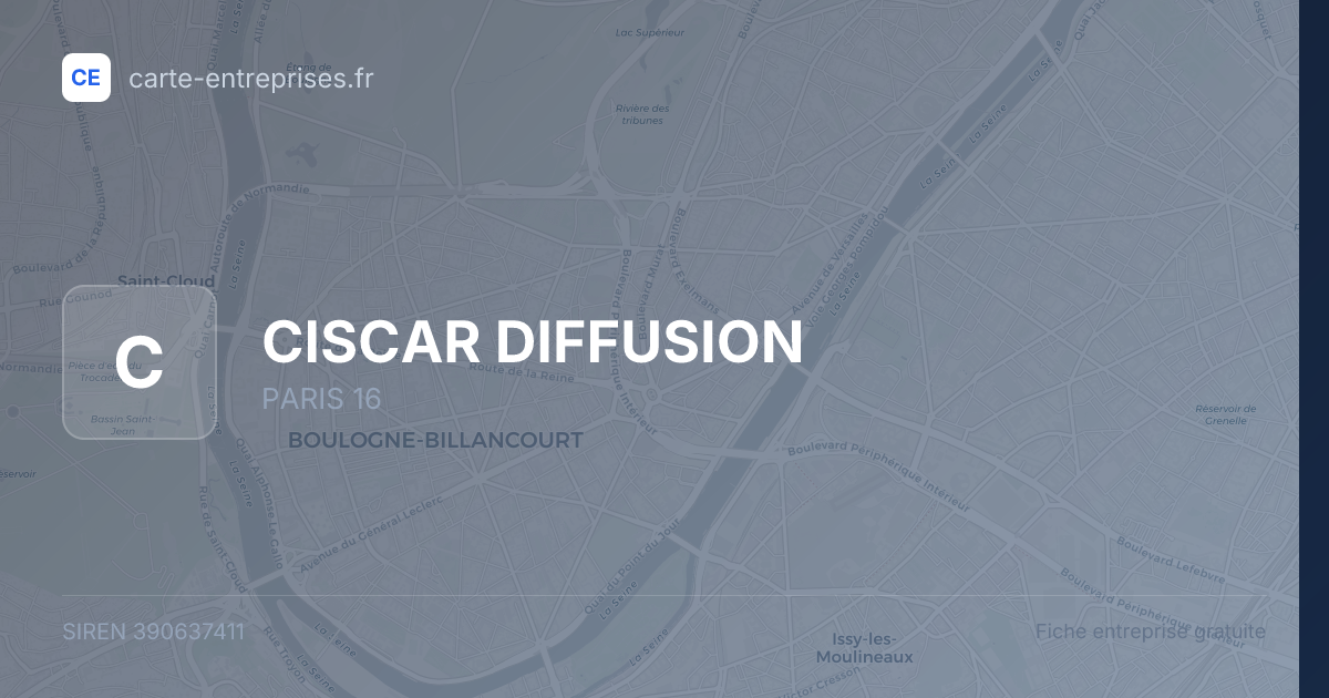 CISCAR DIFFUSION — 390637411 — fiche entreprise