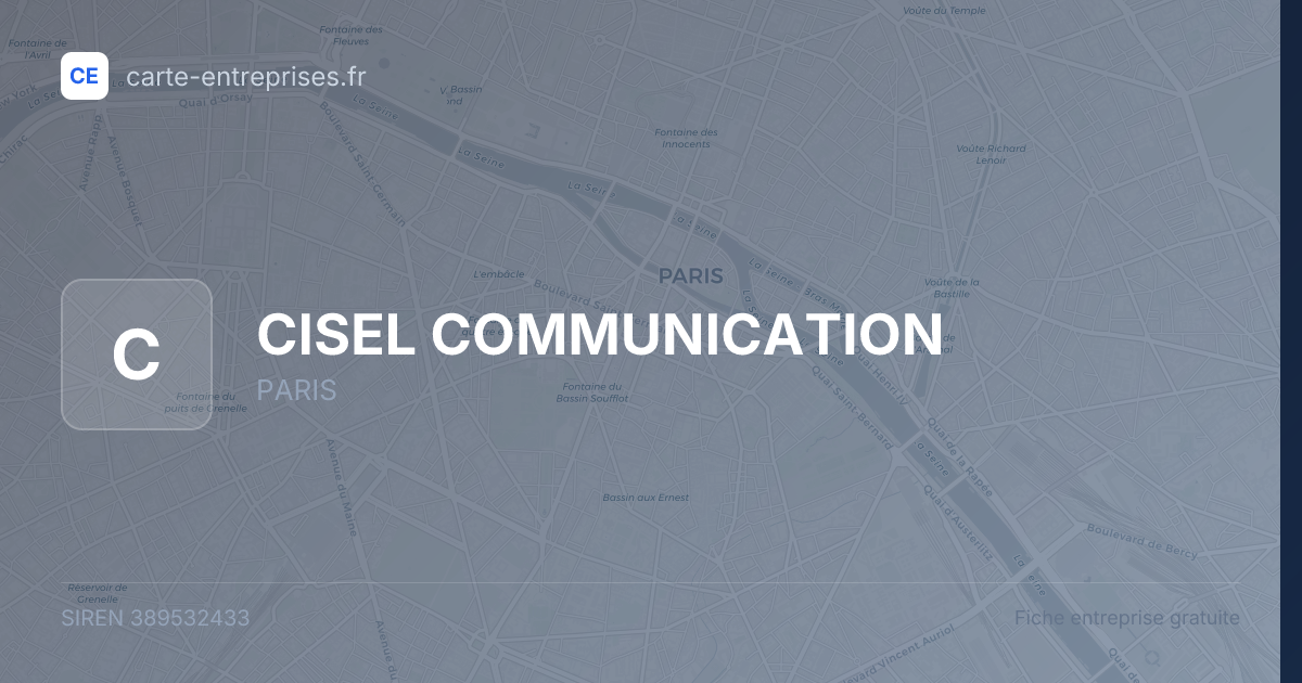 CISEL COMMUNICATION — 389532433 — fiche entreprise