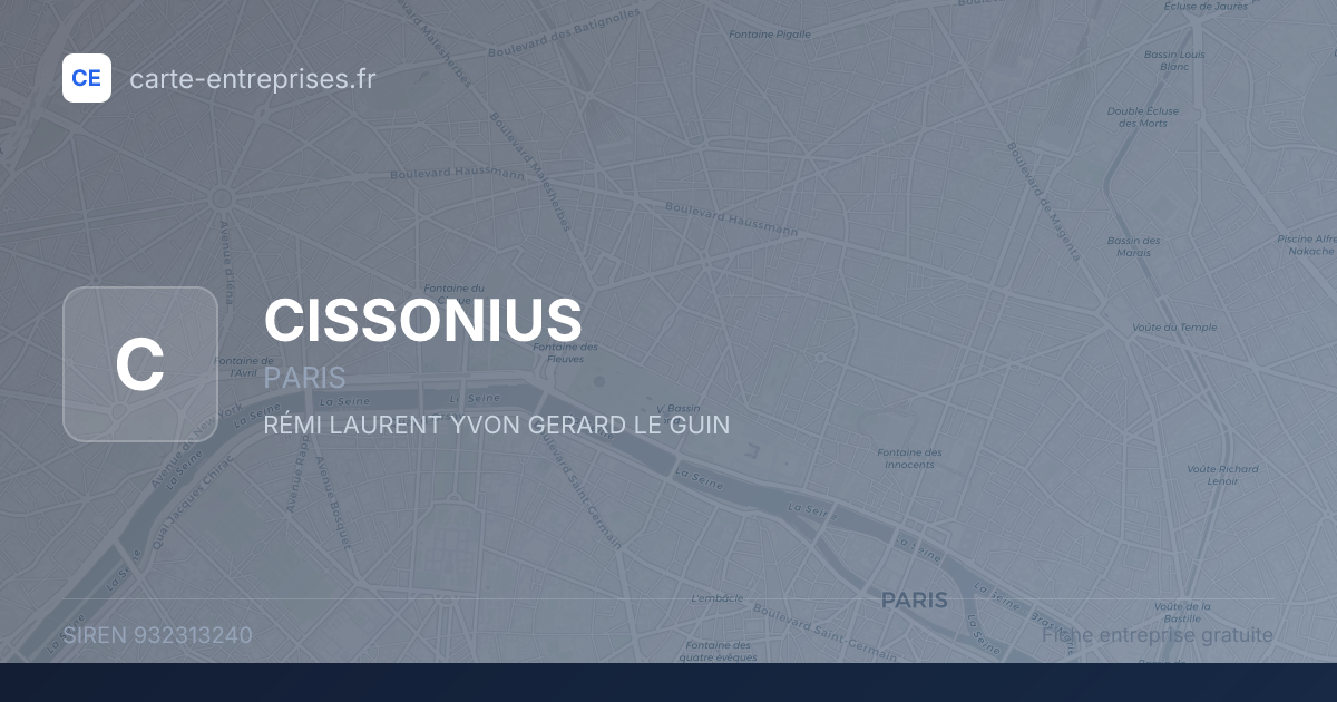 CISSONIUS — 932313240 — fiche entreprise
