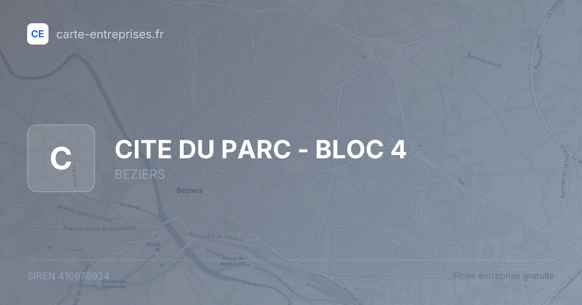 CITE DU PARC - BLOC 4 — 410876924 — fiche entreprise