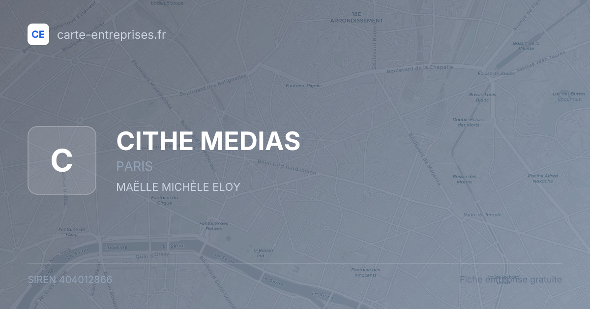 CITHE MEDIAS — 404012866 — fiche entreprise