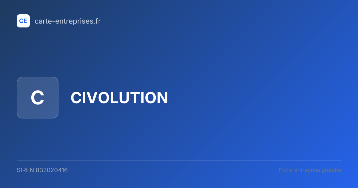 CIVOLUTION — 832020416 — fiche entreprise
