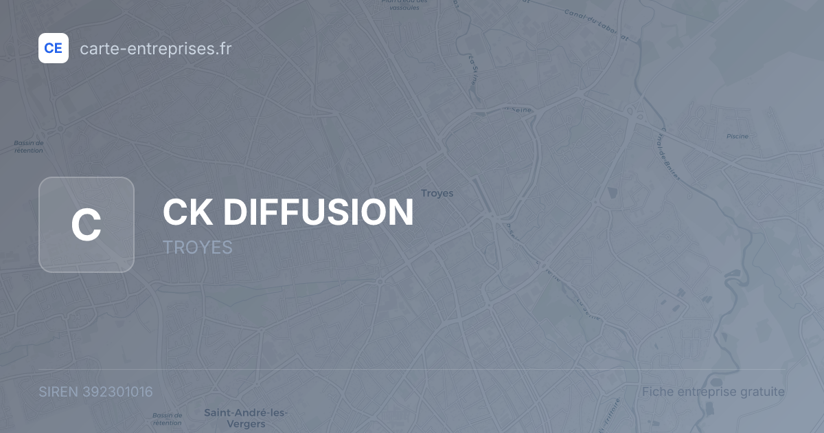 CK DIFFUSION — 392301016 — fiche entreprise