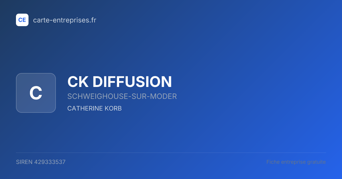 CK DIFFUSION — 429333537 — fiche entreprise