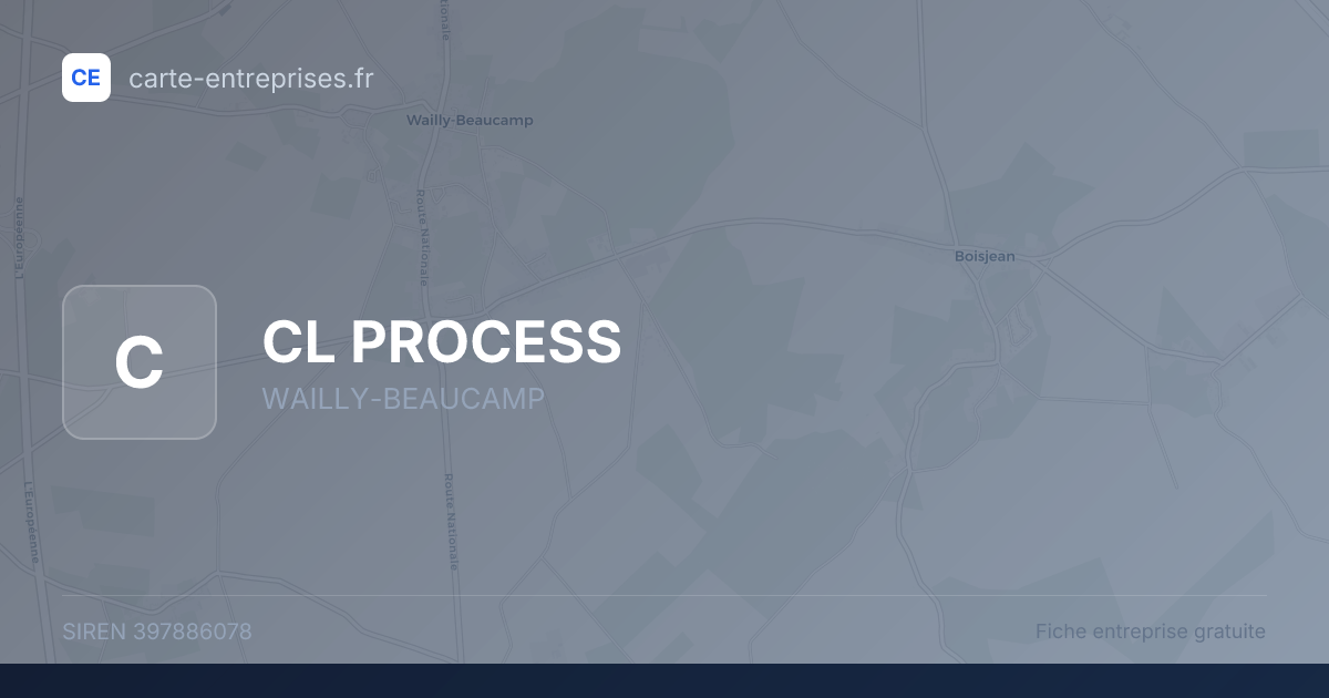 CL PROCESS — 397886078 — fiche entreprise