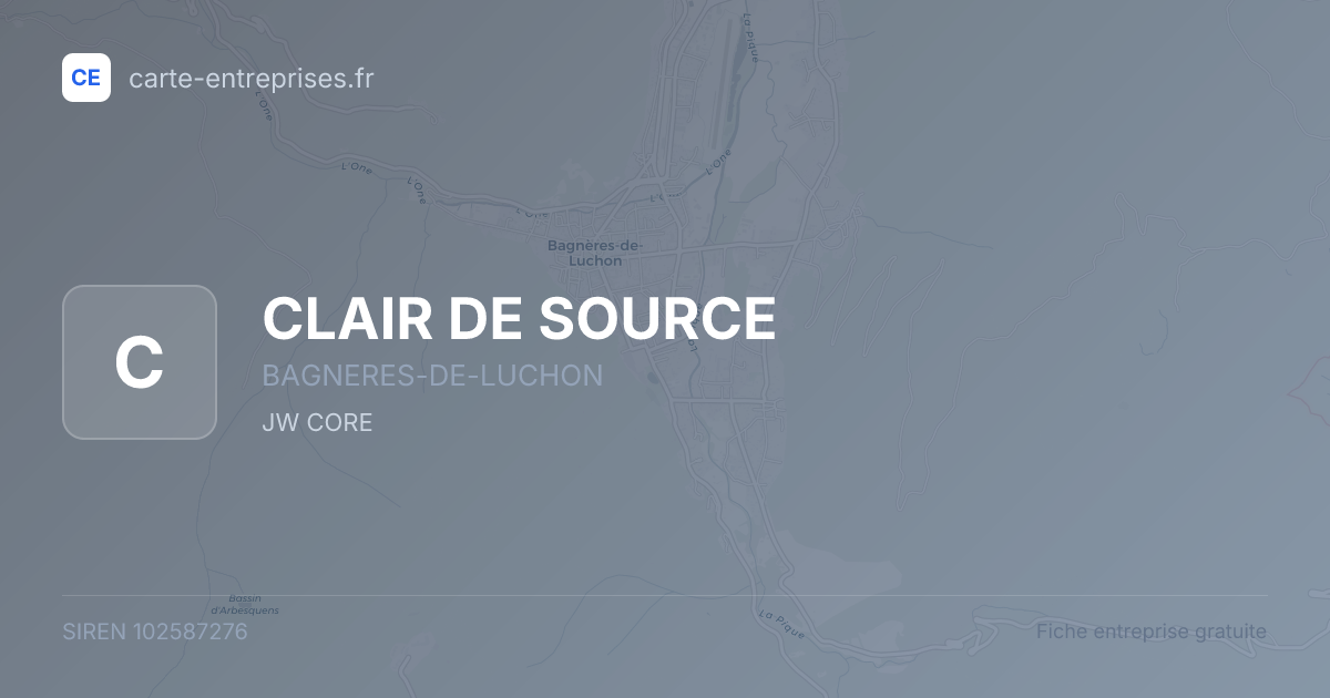 CLAIR DE SOURCE — 102587276 — fiche entreprise