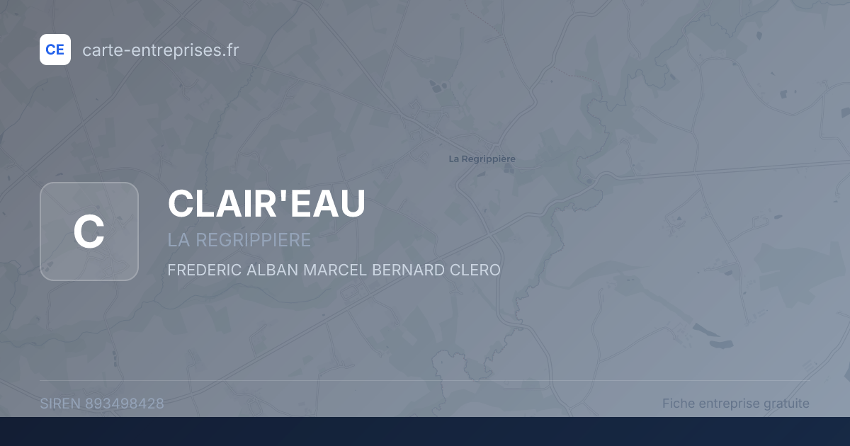 CLAIR'EAU — 893498428 — fiche entreprise