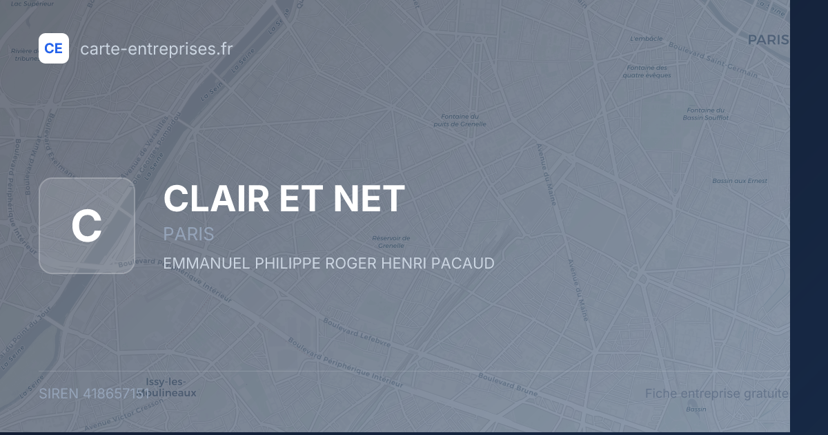CLAIR ET NET — 418657151 — fiche entreprise