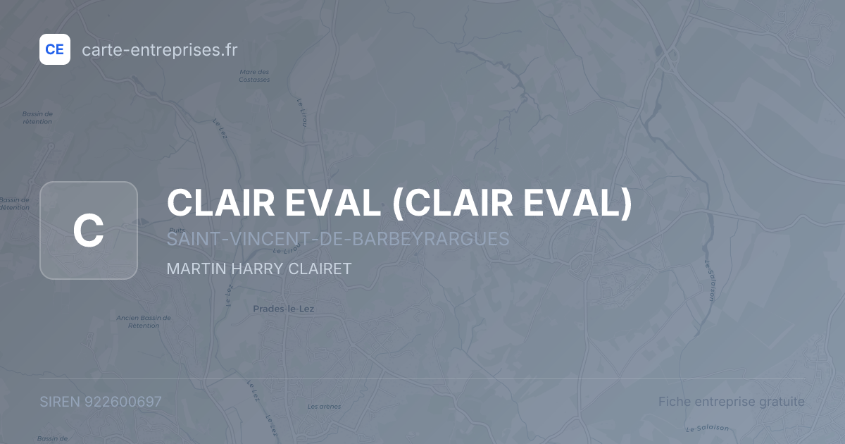 CLAIR EVAL — 922600697 — fiche entreprise
