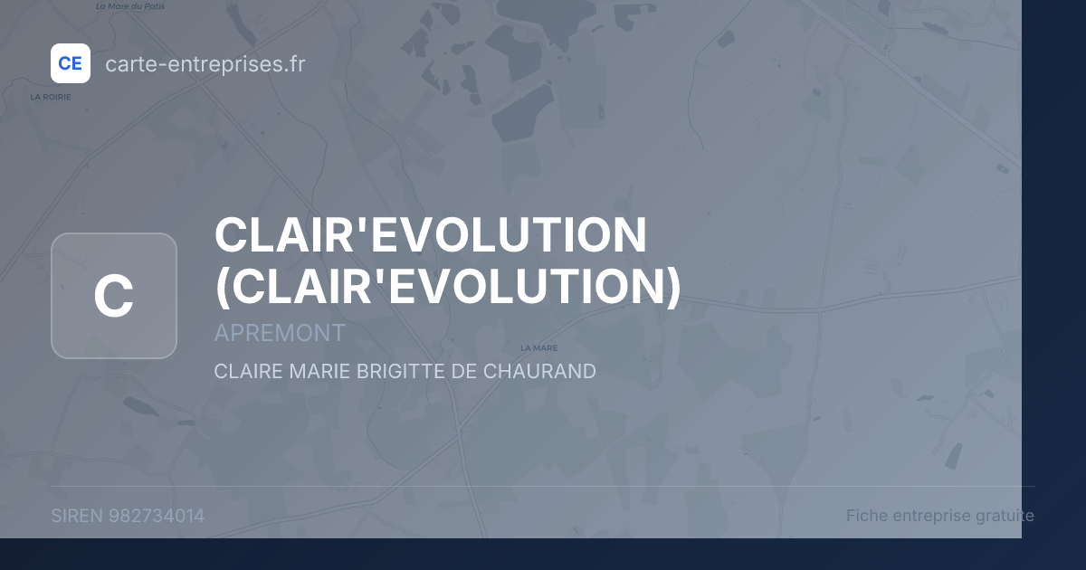 CLAIR'EVOLUTION — 982734014 — fiche entreprise