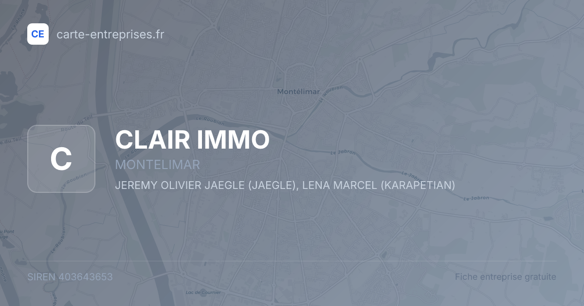 CLAIR IMMO — 403643653 — fiche entreprise