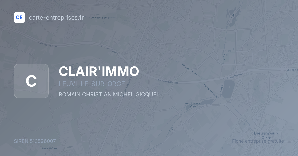 CLAIR'IMMO — 513596007 — fiche entreprise