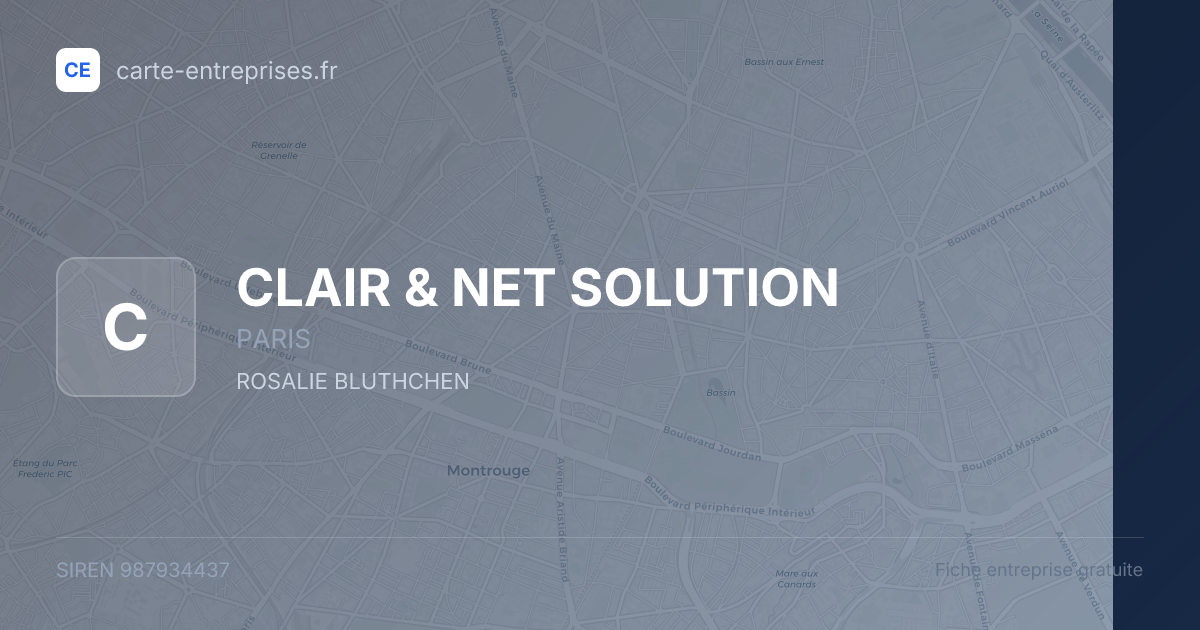CLAIR & NET SOLUTION — 987934437 — fiche entreprise