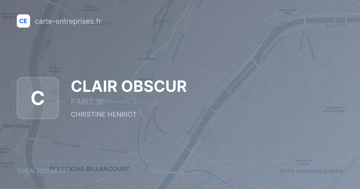CLAIR OBSCUR — 320366347 — fiche entreprise