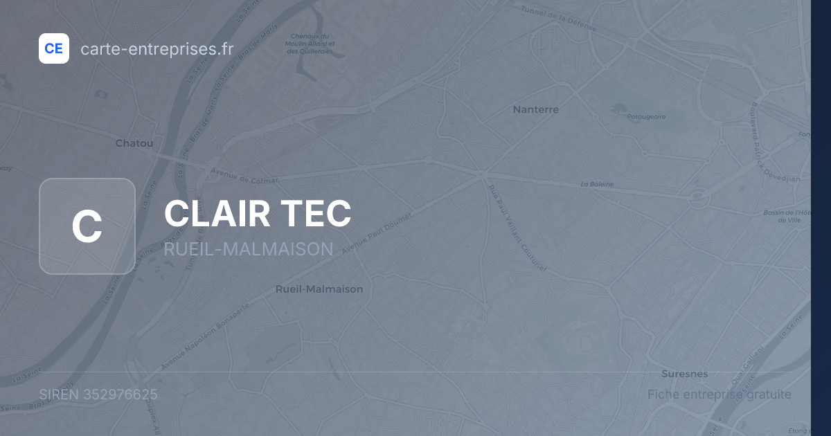 CLAIR TEC — 352976625 — fiche entreprise
