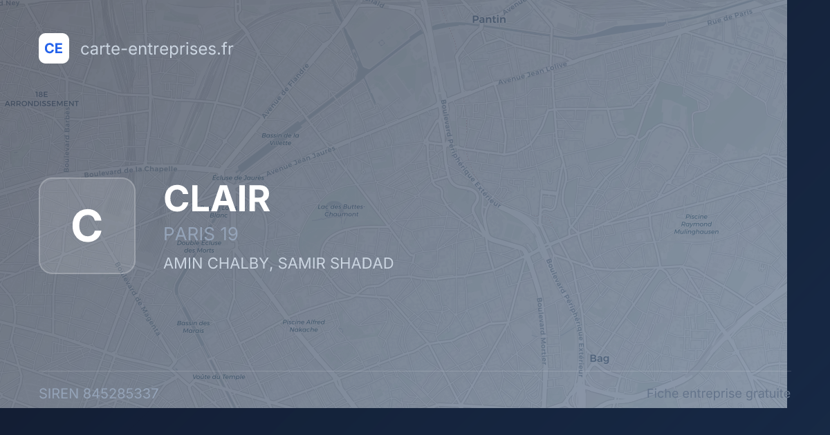 CLAIR — 845285337 — fiche entreprise