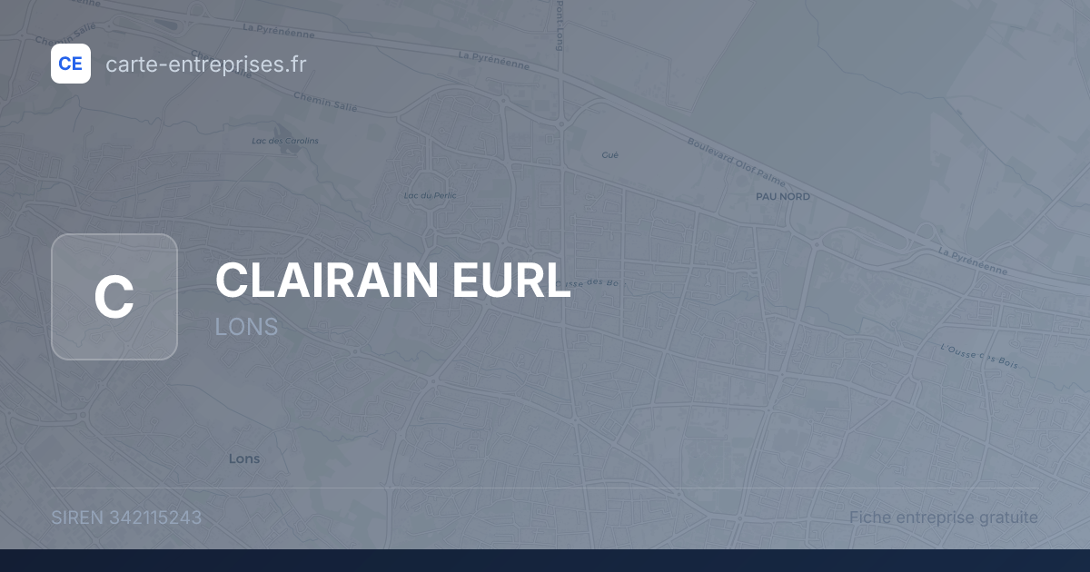 CLAIRAIN EURL — 342115243 — fiche entreprise