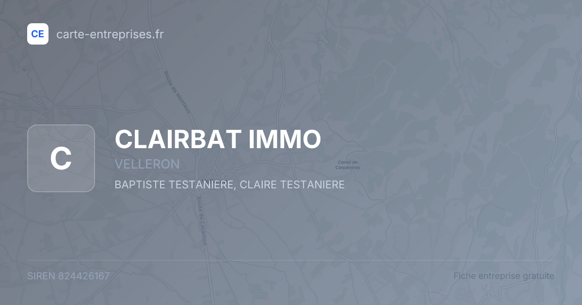 CLAIRBAT IMMO — 824426167 — fiche entreprise