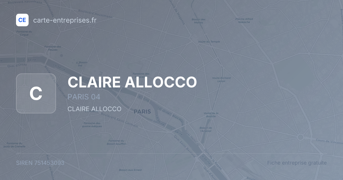 CLAIRE ALLOCCO — 751453093 — fiche entreprise