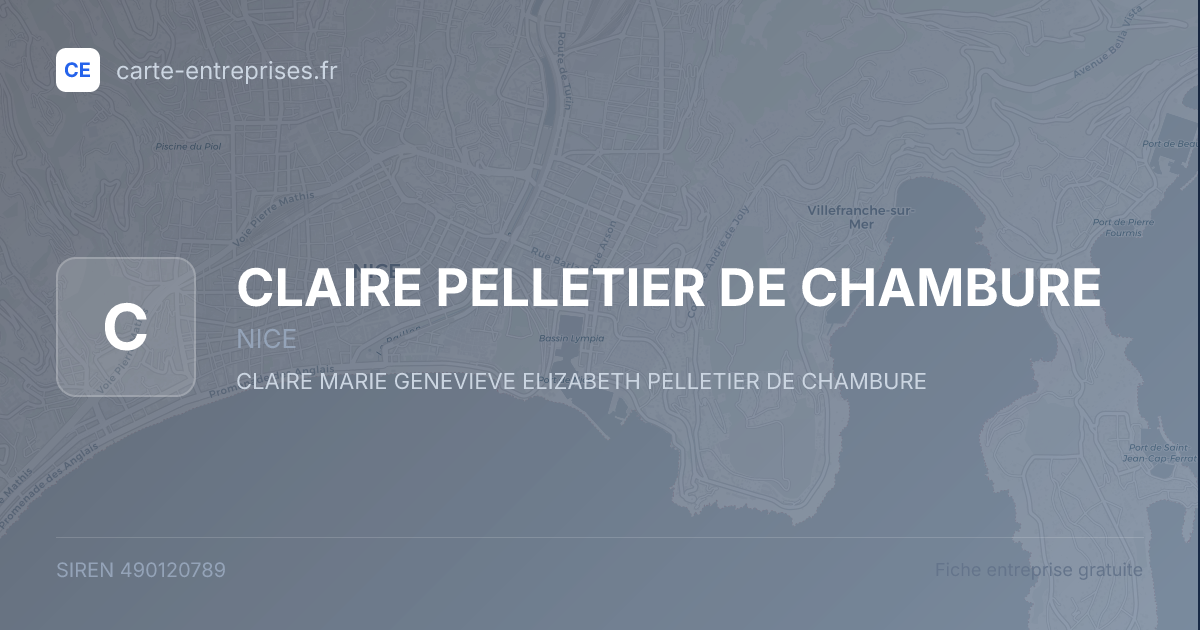 CLAIRE PELLETIER DE CHAMBURE — 490120789 — fiche entreprise