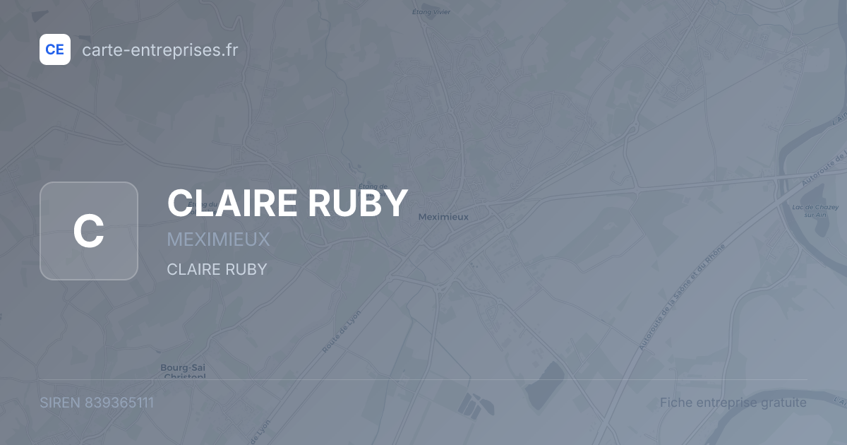 CLAIRE RUBY — 839365111 — fiche entreprise