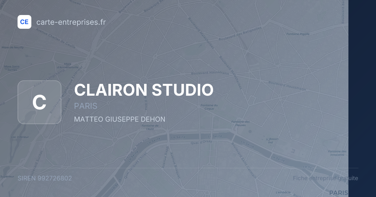 CLAIRON STUDIO — 992726802 — fiche entreprise