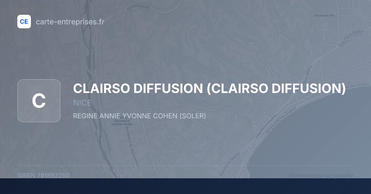CLAIRSO DIFFUSION — 791892250 — fiche entreprise