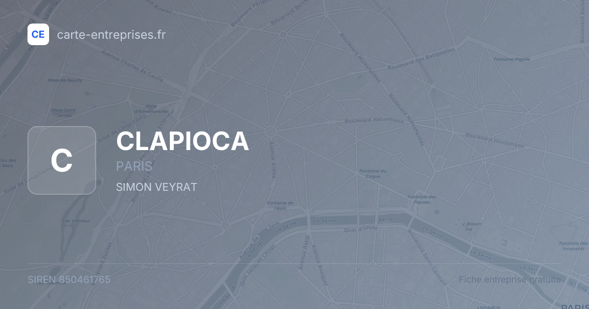 CLAPIOCA — 850461765 — fiche entreprise