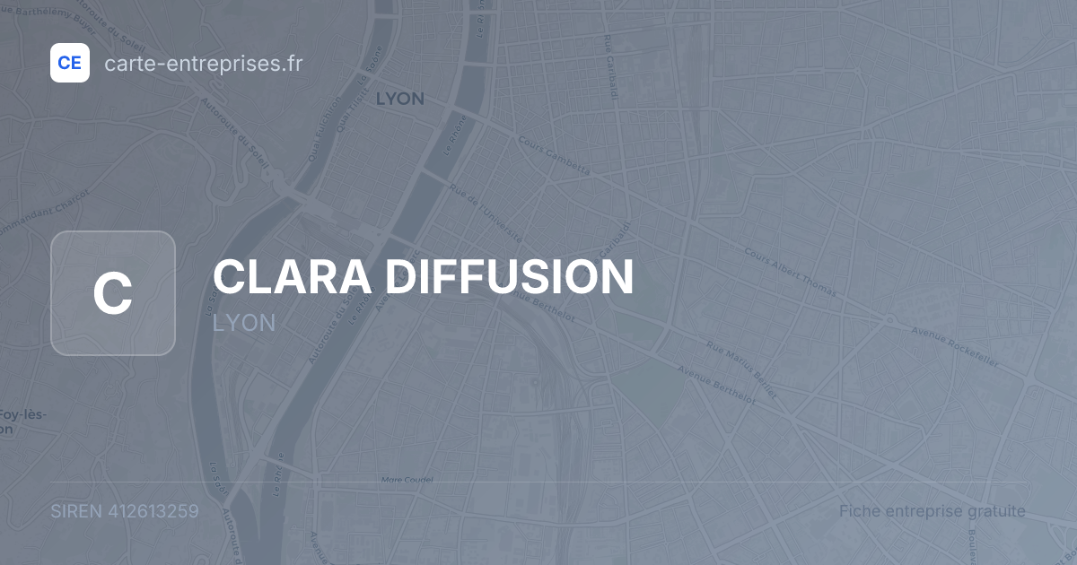 CLARA DIFFUSION — 412613259 — fiche entreprise