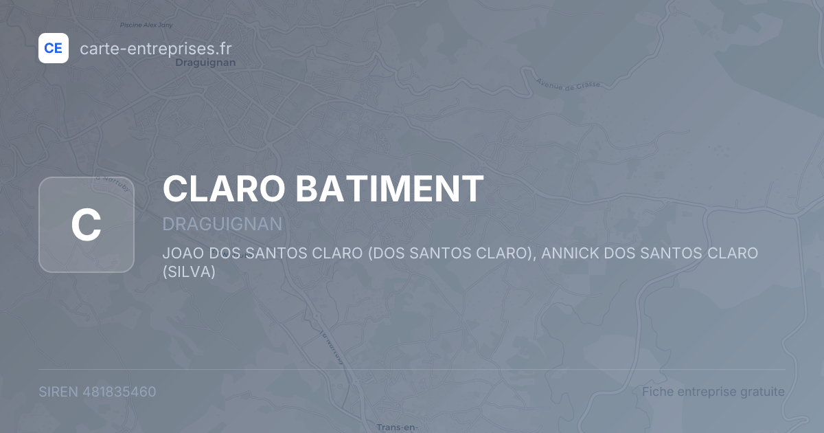 CLARO BATIMENT — 481835460 — fiche entreprise