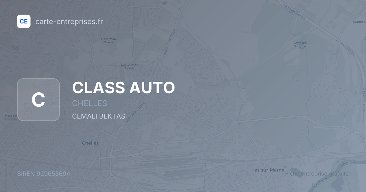 CLASS AUTO — 929655694 — fiche entreprise