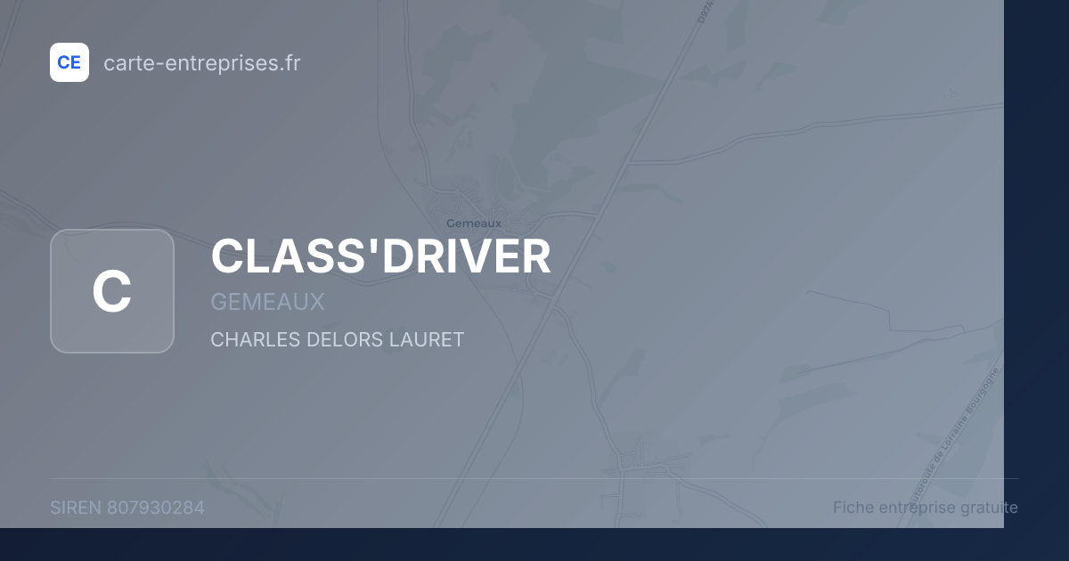 CLASS'DRIVER — 807930284 — fiche entreprise
