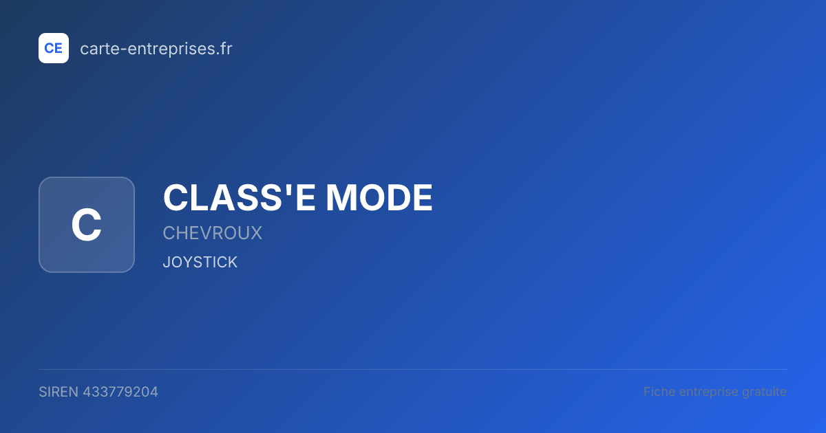 CLASS'E MODE — 433779204 — fiche entreprise