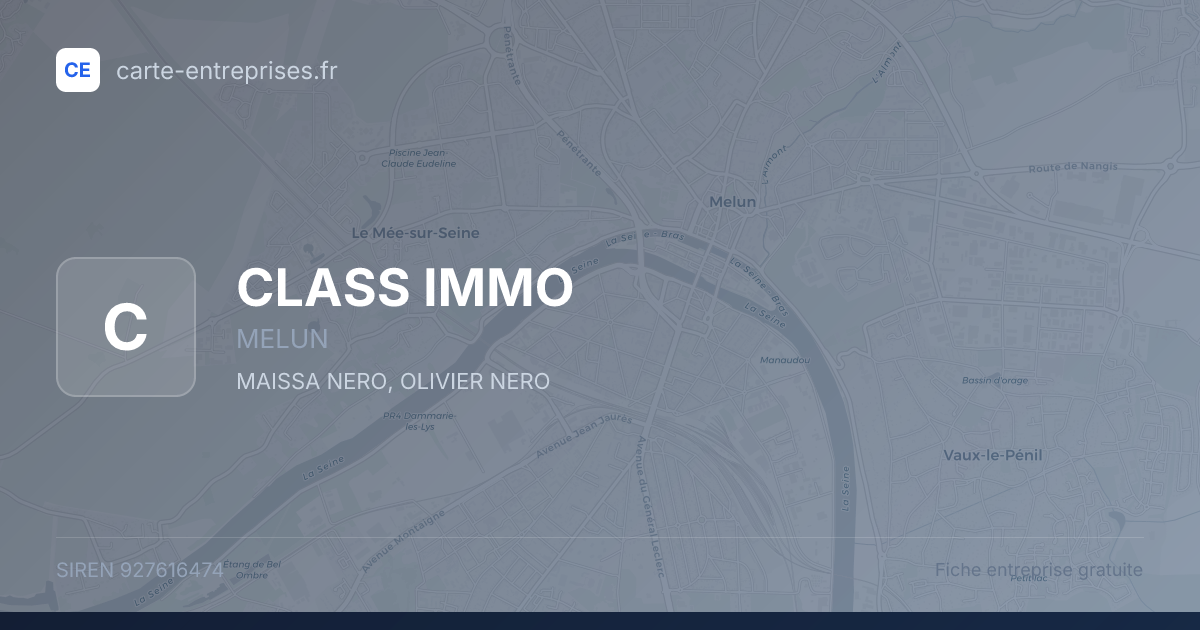 CLASS IMMO — 927616474 — fiche entreprise
